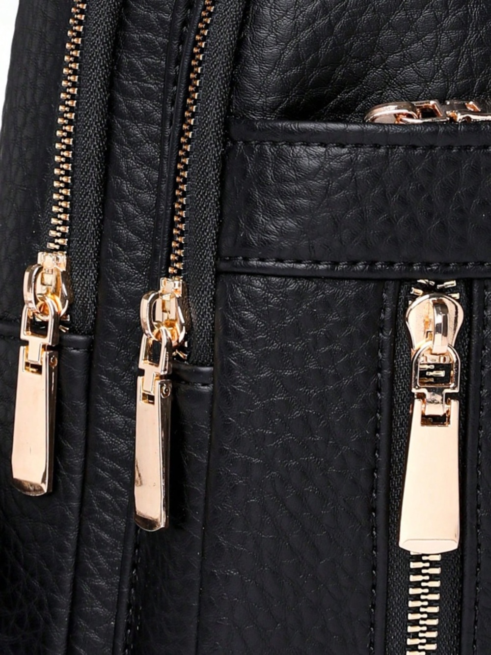 Luxe Pebbled Vegan Leather Zip up Crossbody Shoulder Bag - Picture 6 of 13